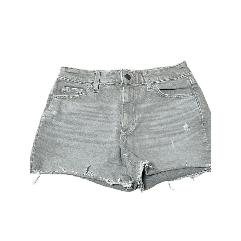 Universal Thread Gray Distressed High-Rise Denim Shorts (Size: 2/26)